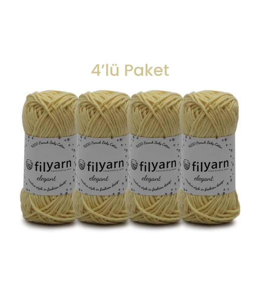 Baby Cotton El Örgü İpi 25 Gram Oeko-Tex Sertifikalı Pamuk İpi Bebek İpi Yelek İpi Punch İpi 4’lü Set - 3