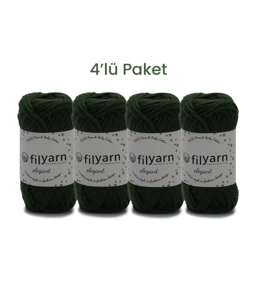 Baby Cotton El Örgü İpi 25 Gram Oeko-Tex Sertifikalı Pamuk İpi Bebek İpi Yelek İpi Punch İpi 4’lü Set - 6