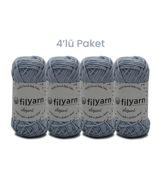 Baby Cotton El Örgü İpi 25 Gram Oeko-Tex Sertifikalı Pamuk İpi Bebek İpi Yelek İpi Punch İpi 4’lü Set - 5