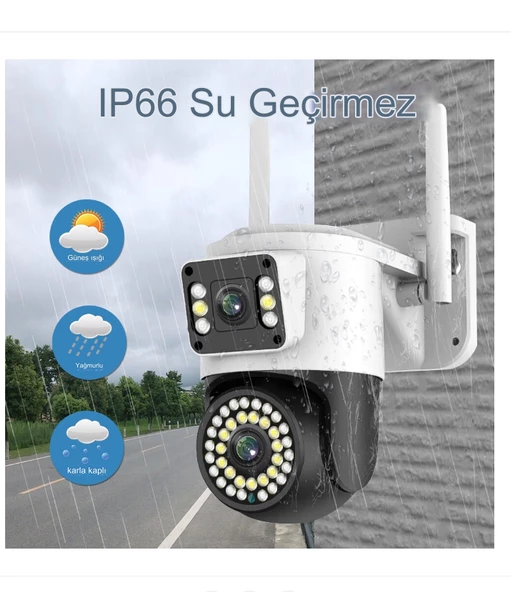 4K 8MP Çift Lens Çift Ekran Kablosuz Yüksek Çözünürlüklü Güvenlik Kamerası İki Yönlü Ses Gece Görüş - 8
