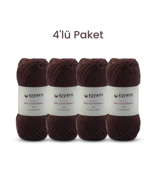 Baby Cotton El Örgü İpi 100gr Oeko-Tex Sertifika Pamuk İpi, Bebek Yelek ve Punch İpi 4'lü Set - 9