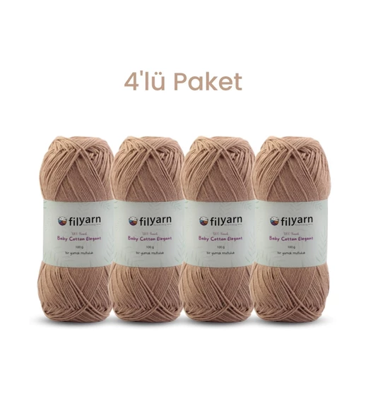 Baby Cotton El Örgü İpi 100gr Oeko-Tex Sertifika Pamuk İpi, Bebek Yelek ve Punch İpi 4'lü Set - 10