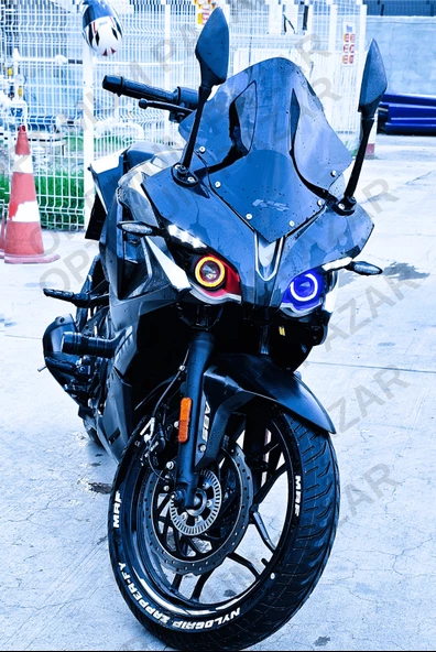 Bajaj Pulsar RS200 2015 -2024 Model Uyumlu Angel Neon LED Halka Tak Çalıştır KIRMIZI-MAVİ ÇİFT RENK