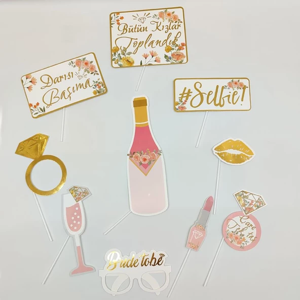 Bride To Be Temalı Konuşma Balonu Seti 10 Adet - Çiçek - 2