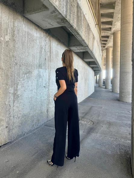 İthal ATLAS KUMAŞ ÖZEL DİKİLMİŞ TAŞ TASARIMLI İKİLİ TAKIM TİŞÖRT PANTOLON - 7