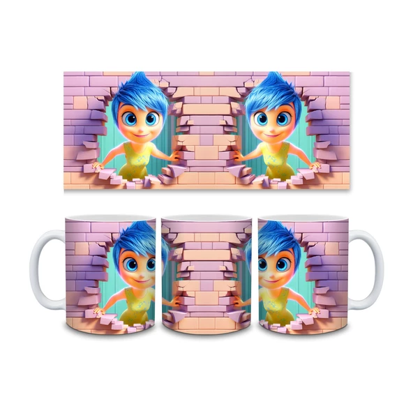 TERS YÜZ KUPA BARDAK, INSIDE OUT,JOY BASKILI KUPA BARDAK,NEŞE BASKILI KUPA BARDAK