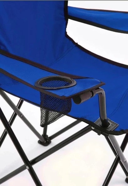 Mandella Rejisör Kamp Sandalyesi Piknik, Plaj, Balıkçı,Bahçe,Balkon Sandalyesi Mavi (2 Adet) - Resim 3