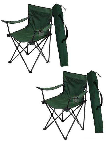 Mandella Rejisör Kamp Sandalyesi Piknik, Plaj, Balıkçı,Bahçe,Balkon Sandalyesi Yeşil (2 Adet) ürün görseli