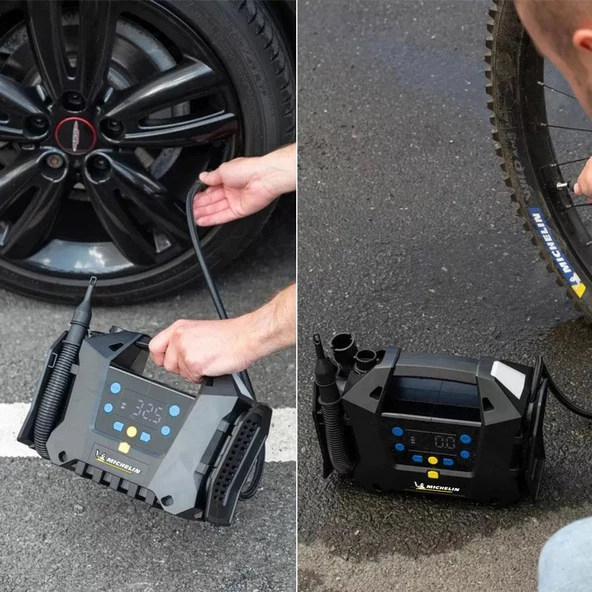 Michelin Mc34259 11.1Volt/2.5Ah.120psı Ayarlanabilir Dijital Basınç Göstergeli Şarjlı Lastik&Yatak Şişirme Pompası - 9
