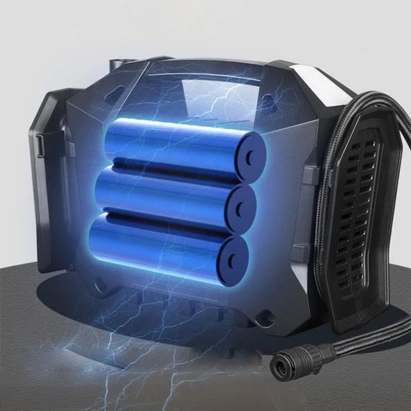 Michelin Mc34259 11.1Volt/2.5Ah.120psı Ayarlanabilir Dijital Basınç Göstergeli Şarjlı Lastik&Yatak Şişirme Pompası - 7