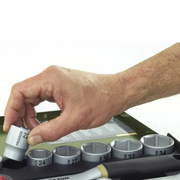 Proxxon 23020 1/4" Ve 1/2" 27 Parçalı Lokma Takımı - Resim 3