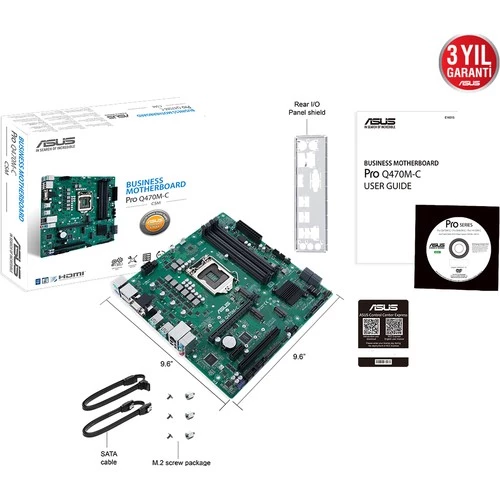 Asus Pro Q470M-C/CSM LGA1200 DDR4 Micro ATX Anakart - 3