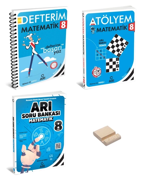 LGS 8. Sınıf Matematik Defterim Atölyem ve Arı Soru Bankası 3lü Set