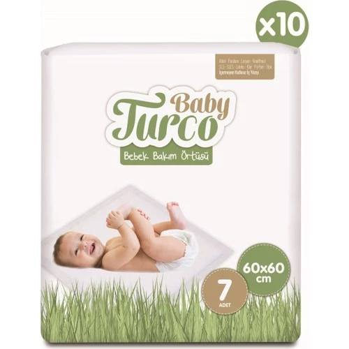 Baby Turco Bebek Bakım Örtüsü 60X60 cm 7X10 70 Adet - 2