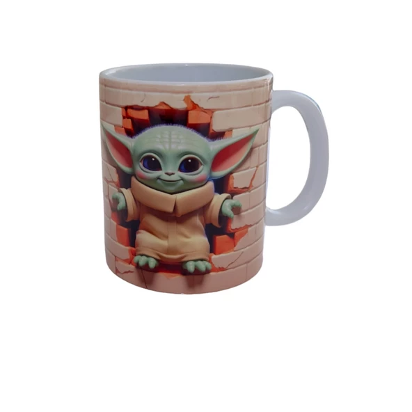 BABY YODA BASKILI KUPA,YILDIZ SAVAŞLARI KARAKTERLİ KUPA,BASKILI KUPA - 3