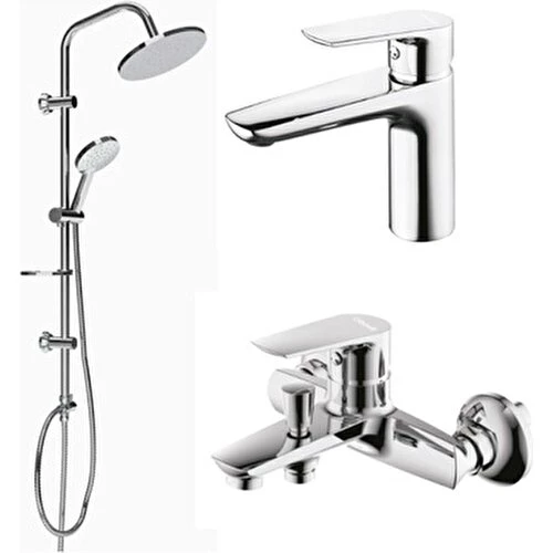 Creavit SH640 Solo 3'lü Duş Seti Takımı SO1500+SO2500+SH640