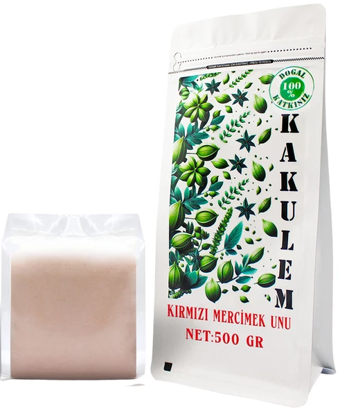KAKULEM GLUTENSİZ SERTİFİKALI Kırmızı Mercimek Unu 500 GR