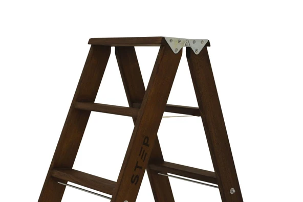 STEP GORDİOS AHŞAP ÇİFT ÇIKIŞLI 2 BASAMAKLI MERDİVEN - Resim 3