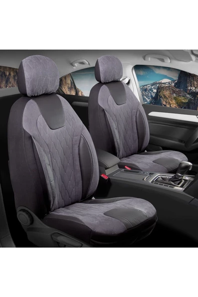 Freshstart    Freshstart Alfa Romeo 145 Uyumlu Süet Oto Koltuk Kılıfı Ön Arka Set Füme Siena Model FS