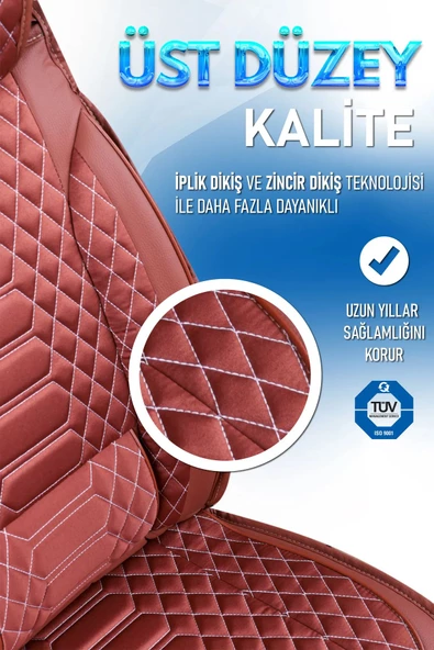 Freshstart    Freshstart F o r d Galaxy Uyumlu Lüx Deri Oto Koltuk Kılıfı Ön Arka Takım Marjinal Series Tarçın - 4
