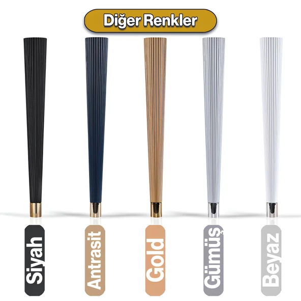 4 Adet Suit Masa Dresuar Ayağı 75 cm Plastik Antrasit Ayak Mutfak Yemek Masası Mobilya Ayakları - 7