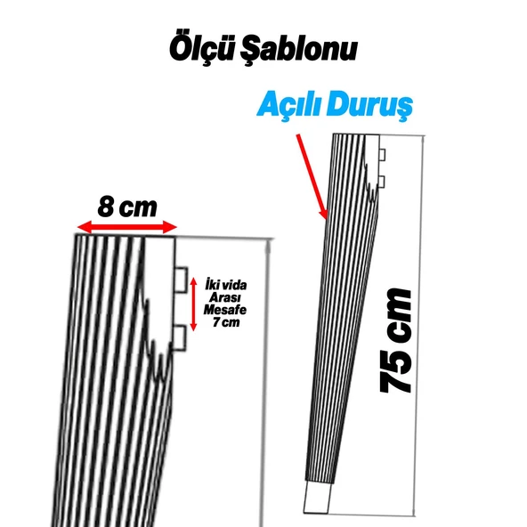 4 Adet Suit Masa Dresuar Ayağı 75 cm Plastik Antrasit Ayak Mutfak Yemek Masası Mobilya Ayakları - 8