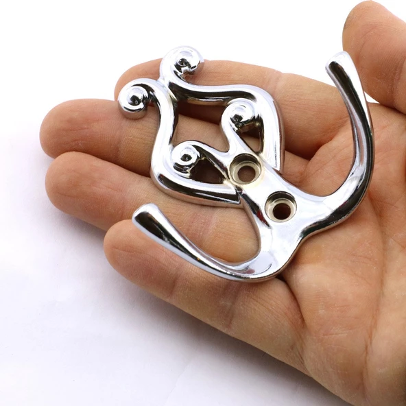 Metal Askı Vestiyer Duvar Dolap Elbise Askısı Krom Renk Mobilya Kapı Askılığı Aparatı - 4