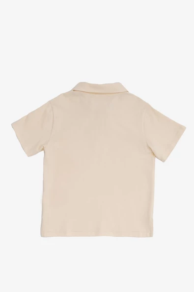 Sinor Taş Rengi Pamuklu Polo Yaka Erkek Çocuk Tshirt - 2