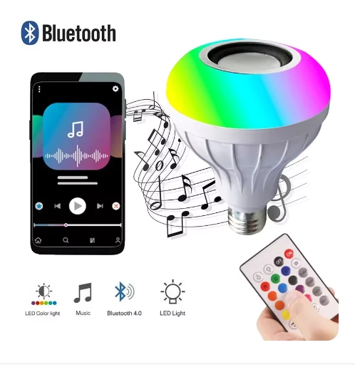 QASUL Rgb Led Ampul Uzaktan Kumandalı Bluetooth ve Hoparlör Özelliği