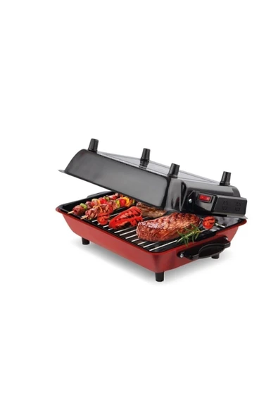 İnova Büyük Boy 40x30 cm Elektrikli Izgara Barbekü Mangal Kebapçı Balıkçı Emaye Gövdeli + Emaye Tepsili - 2