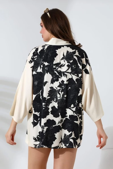 KADIN IPEK DOKULU KİMONO - Resim 2