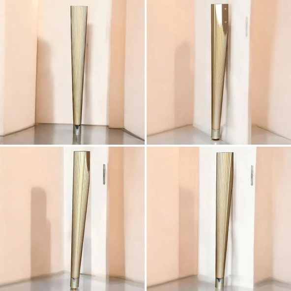 4 Adet Suit Masa Dresuar Ayağı 75 cm Plastik Gold Altın Ayak Mutfak Yemek Masası Mobilya Ayakları - 6
