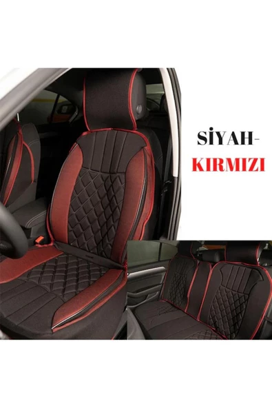 Freshstart    Freshstart Chevrolet Captiva Uyumlu Lüks Oto Koltuk Minderi Ön Arka 5'li Takım SİYAH KIRMIZI