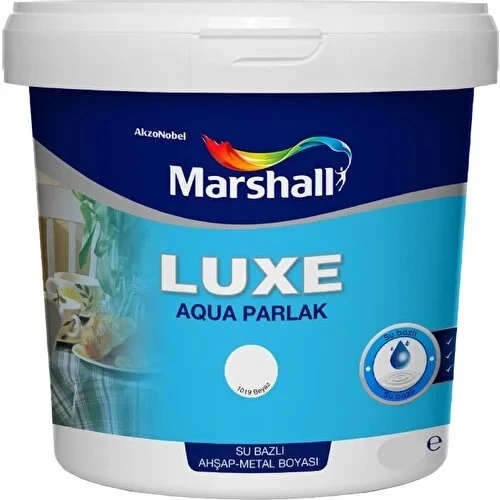 MARSHALL LUXE AQUA PARLAK 0.75 LT BEYAZ SU BAZLI BOYA