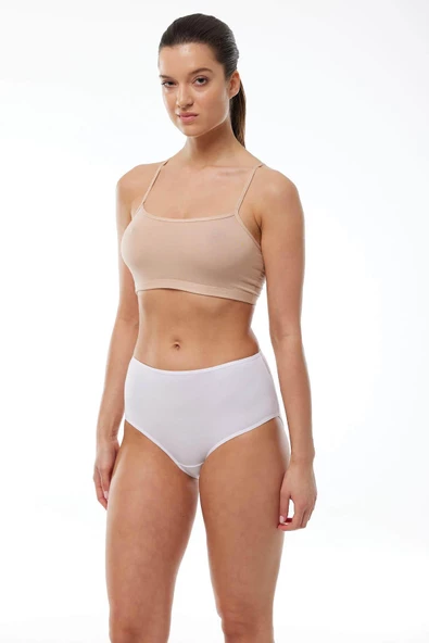 Malabadi 1030 4'Lü Paket Kadın Modal Yüksek Bel Battal Slip & Külot - Resim 3