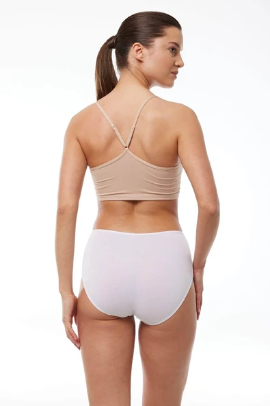 Malabadi 1030 4'Lü Paket Kadın Modal Yüksek Bel Battal Slip & Külot - Resim 12