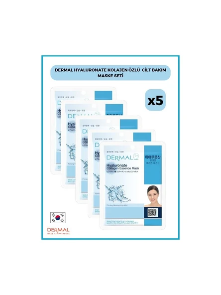 Dermal Hyaluronate Kolajen Özlü Cilt Bakım Maskesi 23 gr 5 Adet ürün görseli 1