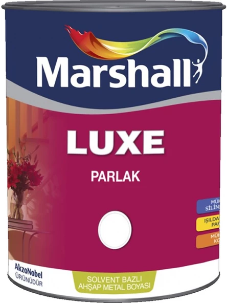 MARSHALL LUXE PARLAK 0.75 LT SİYAH SOLVENT BAZLI AHŞAP METAL BOYASI