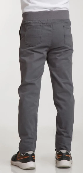 Uğur Böceği Çocuk Unisex Ribana Beli Lastikli Canvas Okul Pantolonu 5-9 Yaş - 2