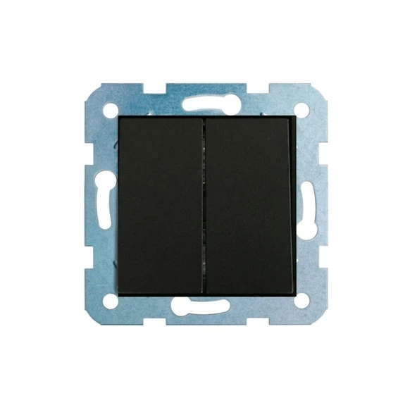 Ovivo Grano Siyah Komütatör İkili Anahtar Çerçevesiz* ürün görseli 1