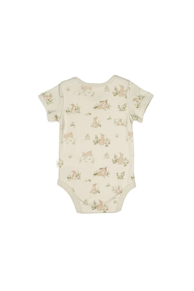 Bebek 3lü Kısa Kollu Badi Kutulu Set %100 Organik Pamuk, Bebek ve Yenidoğan Serisi - CSY5763 - 3