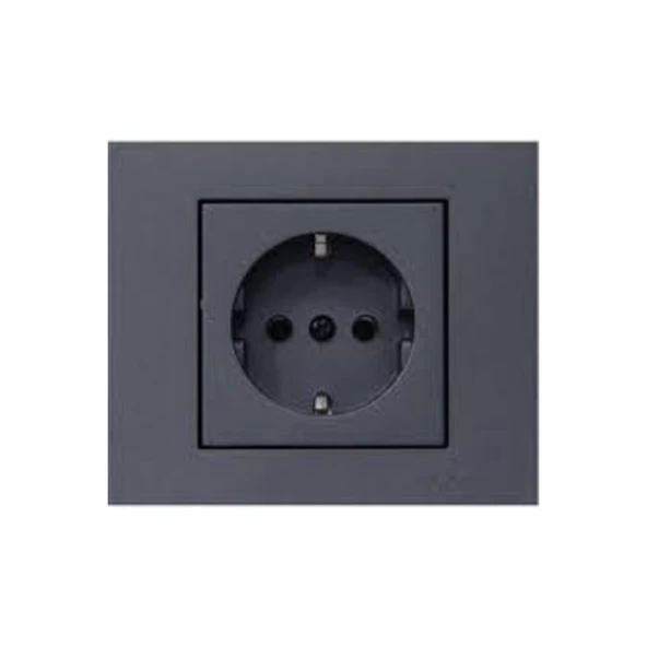 Ovivo Grano Füme Topraklı Priz + Çerçeve 1 Adet