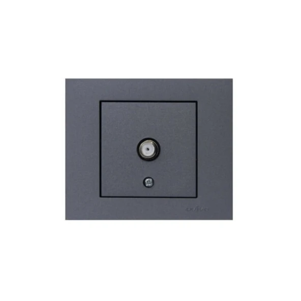 Ovivo Grano Füme Uydu Tv Prizi F Konnektör + Çerçeve Dahil 1 Adet ürün görseli 1