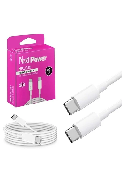 Next NP-CC10 Data Şarj Kablo Type-C To Type-C 3A 1 Metre ürün görseli