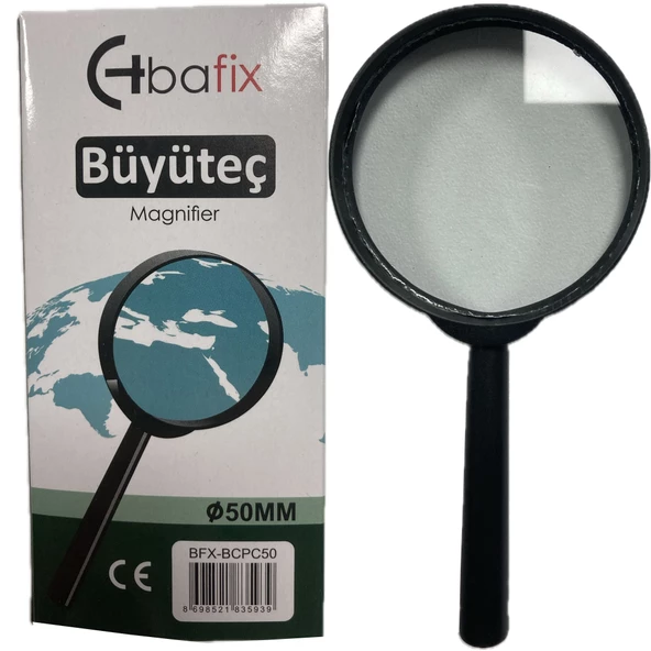 Bafix Büyüteç Cam Plastik Çerçeveli 50 MM Büyüteç