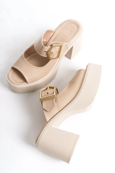 Loop Ten Mat Yüksek Kalın Platform Topuklu Terlik - 2