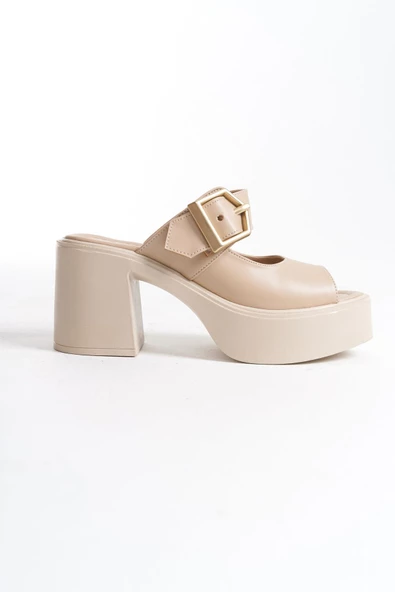 Loop Ten Mat Yüksek Kalın Platform Topuklu Terlik - 4