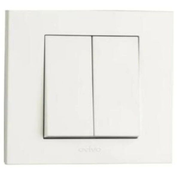 20 Adet Ovivo Grano Beyaz Komitatör İkili Anahtar Çerçeve Dahildir ürün görseli