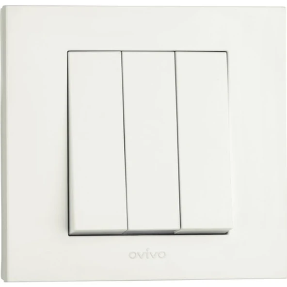 15 Adet Ovivo Grano Beyaz Üçlü Anahtar Çerçeve Dahildir ürün görseli 1