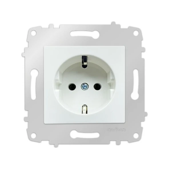 12 Adet Ovivo Grano Beyaz Topraklı Priz ÇERÇEVESİZDİR ürün görseli 1